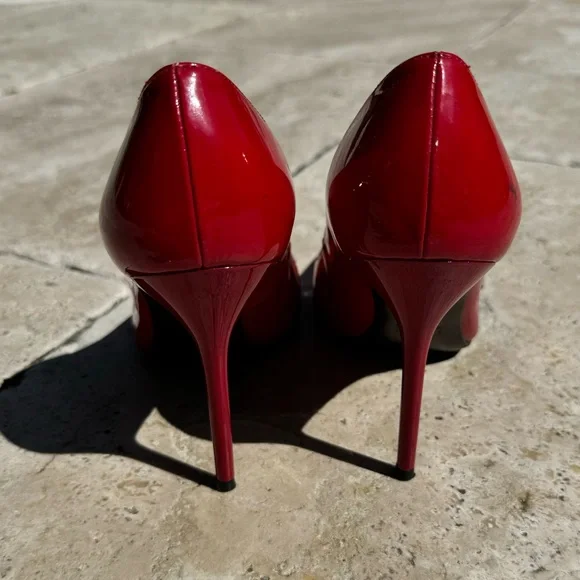 Stuart Weitzman Red Patent Leather Stuart Pumps Size 8.5 - Picture 6 of 9